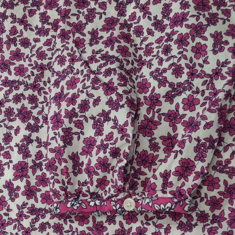 J.CREW , Size L,Floral Purple and White Blouse - Picture 15 of 16